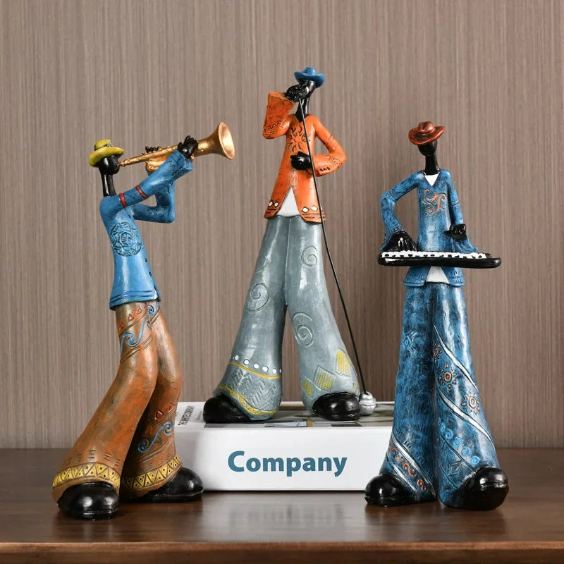Jazz Creative American Band Decoration Musical Instrument Model Living Room Porch Study Nordic Arts And Crafts Statue Sculpture Home