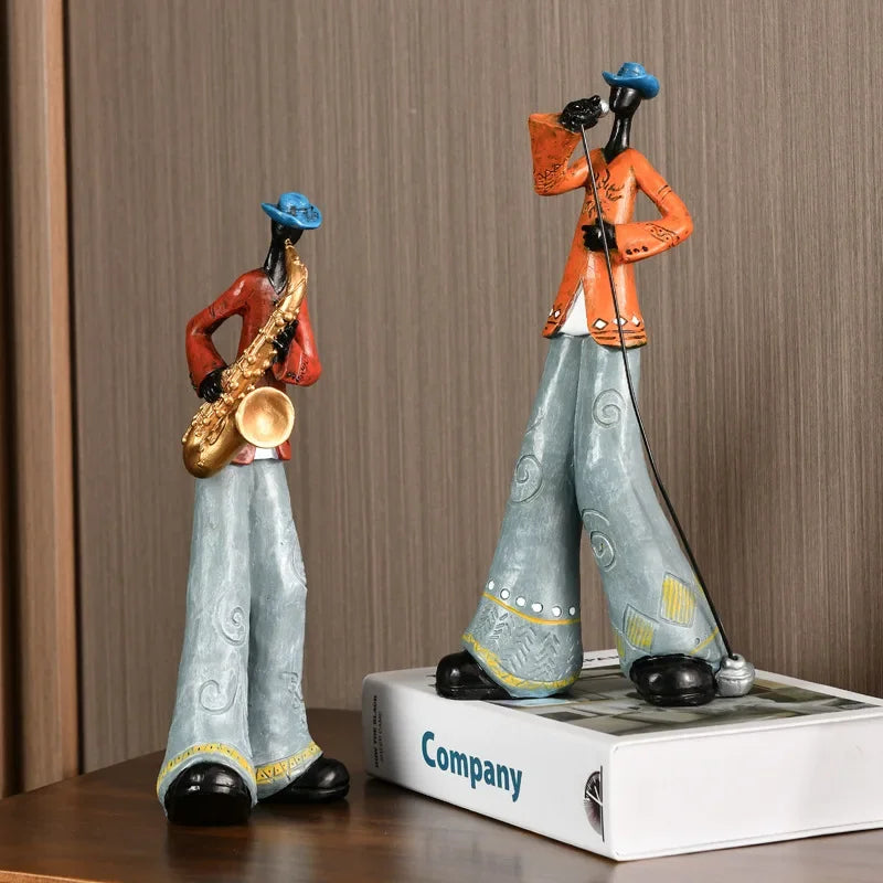 Jazz Creative American Band Decoration Musical Instrument Model Living Room Porch Study Nordic Arts And Crafts Statue Sculpture Home