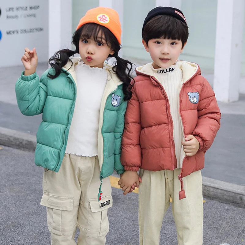 Children's Down Jacket w/ Hood - Boy Girl Hooded Coat