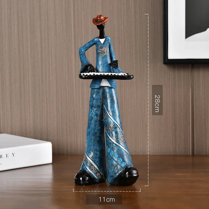 Jazz Creative American Band Decoration Musical Instrument Model Living Room Porch Study Nordic Arts And Crafts Statue Sculpture Home