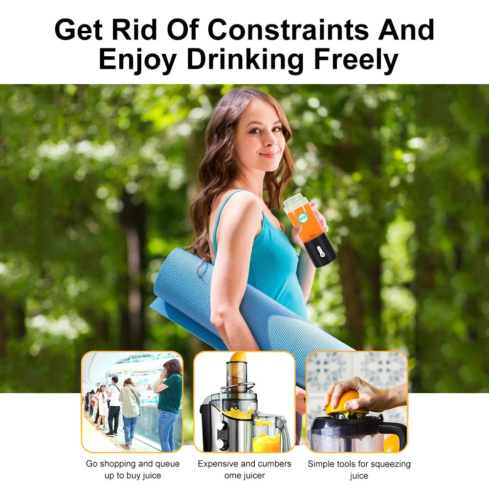 Portable USB Rechargeable Powerful Fruit Juicer Blender - Blender Milkshakes Smoothies Blending Cup