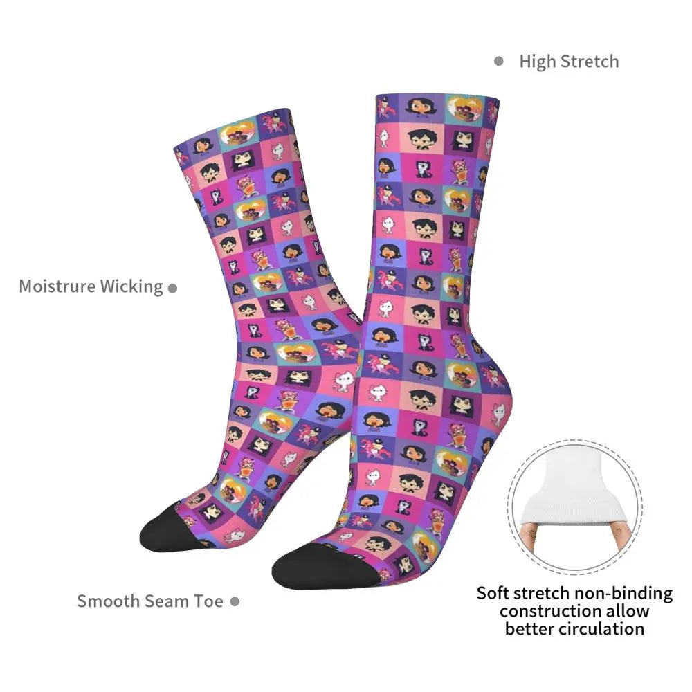 Aphmau Meow Plushies Anime Cats Socks Harajuku Sweat Absorbing Stockings All Season Long Socks Accessories for Unisex Gifts