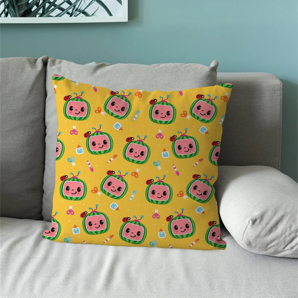 Coco Melon Cartoon Cute Baby Pillow Case For Sofa Bedroom Living Room Office Bedside Table Backrest Cushion Printing Square C-CoComelonS