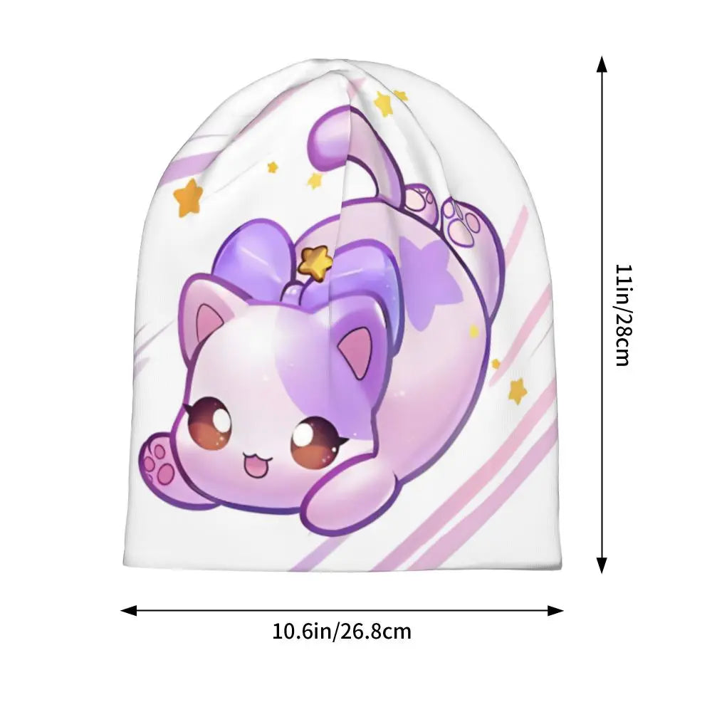 Aphmau Cat Bonnet Hats Vintage Outdoor Cartoon Anime Skullies Beanies Hats Unisex Warm Dual-use Cap