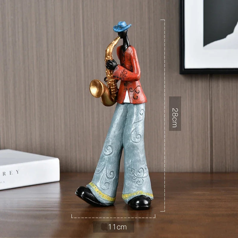 Jazz Creative American Band Decoration Musical Instrument Model Living Room Porch Study Nordic Arts And Crafts Statue Sculpture Home