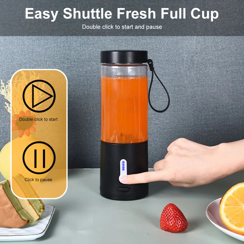Portable USB Rechargeable Powerful Fruit Juicer Blender - Blender Milkshakes Smoothies Blending Cup