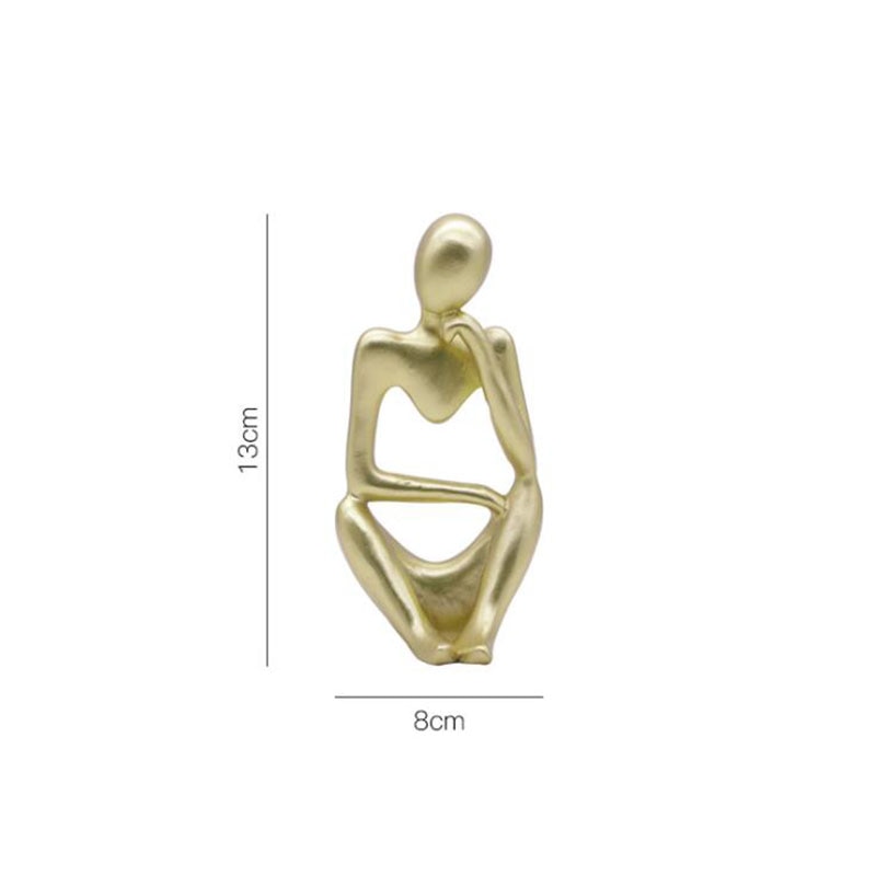 Home Decoration Resin Sculpture Thinker Abstract Statue Art European Style for Home Decor Modern Office Shelf Desktop