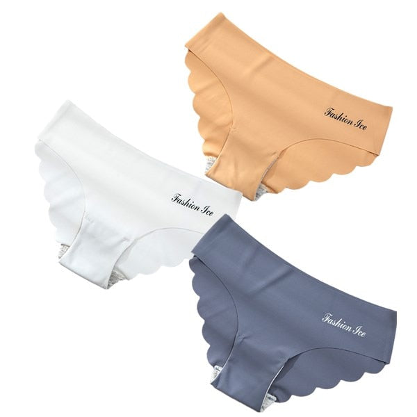 Panties Seamless Panty Set Solid Invisible Underwear Sexy Low Waist Briefs Underpants Lingerie 3 Pcs