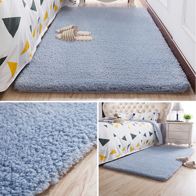 Nordic Fluffy Carpet For Bedroom Living Room Large Size Plush Anti-slip Soft Door Mat White pink Red Children Rugs For Room