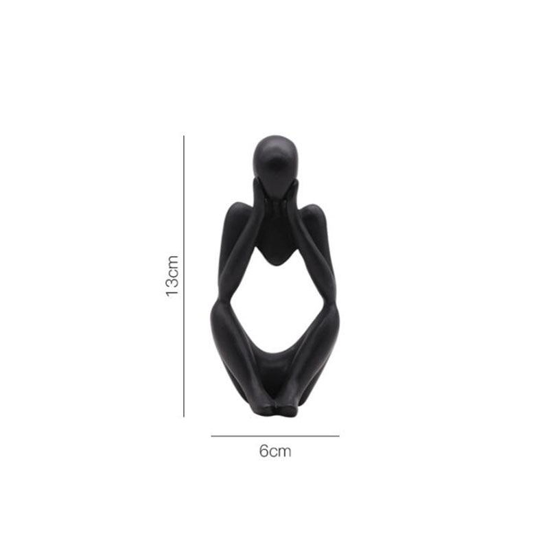 Home Decoration Resin Sculpture Thinker Abstract Statue Art European Style for Home Decor Modern Office Shelf Desktop