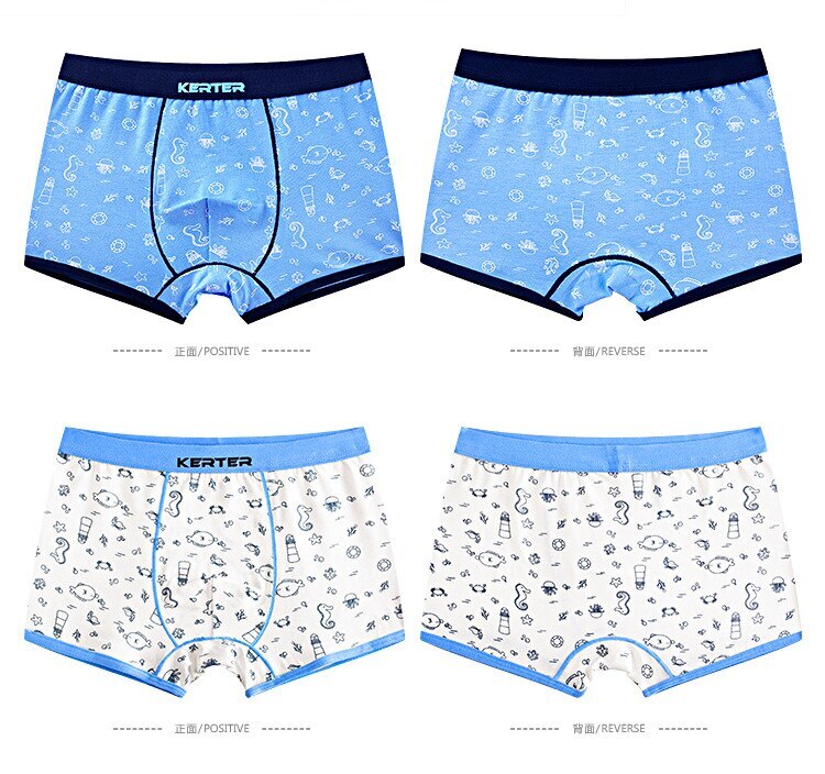 4pcs 100% Cotton Boys Underwear, Kids Quality Boxer Shorts 3-14 Years Old