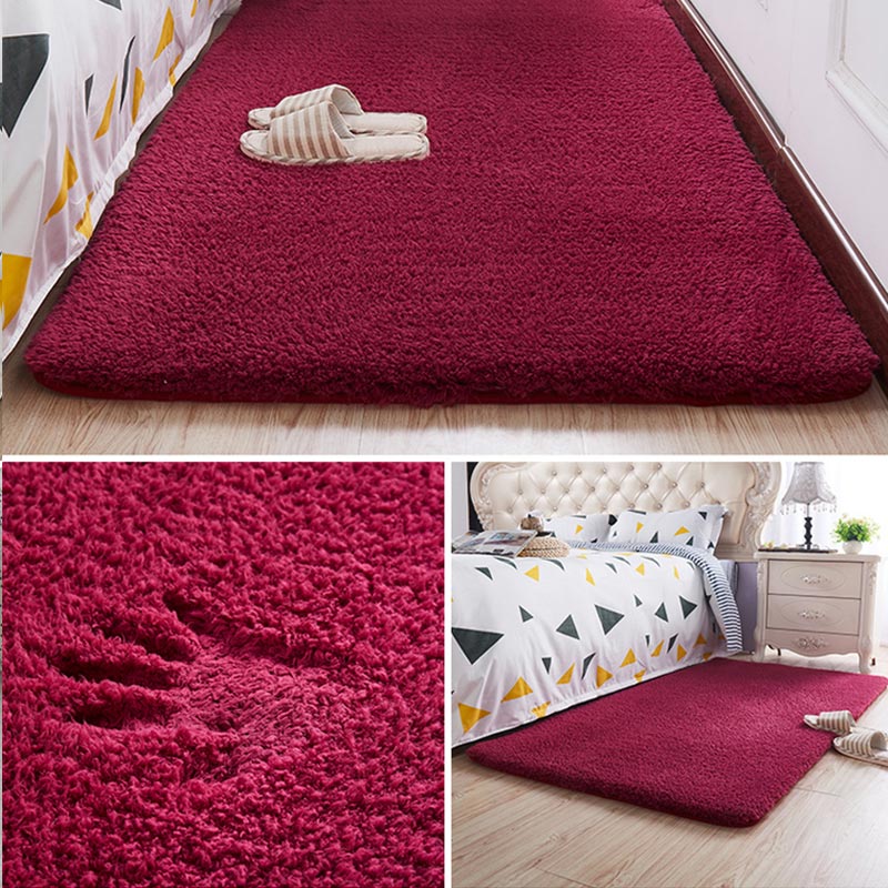 Nordic Fluffy Carpet For Bedroom Living Room Large Size Plush Anti-slip Soft Door Mat White pink Red Children Rugs For Room