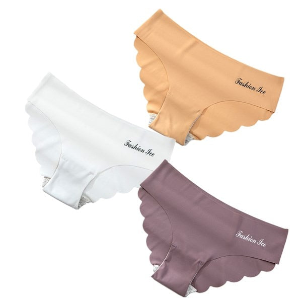 Panties Seamless Panty Set Solid Invisible Underwear Sexy Low Waist Briefs Underpants Lingerie 3 Pcs