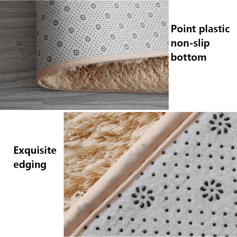 Nordic Fluffy Carpet For Bedroom Living Room Large Size Plush Anti-slip Soft Door Mat White pink Red Children Rugs For Room