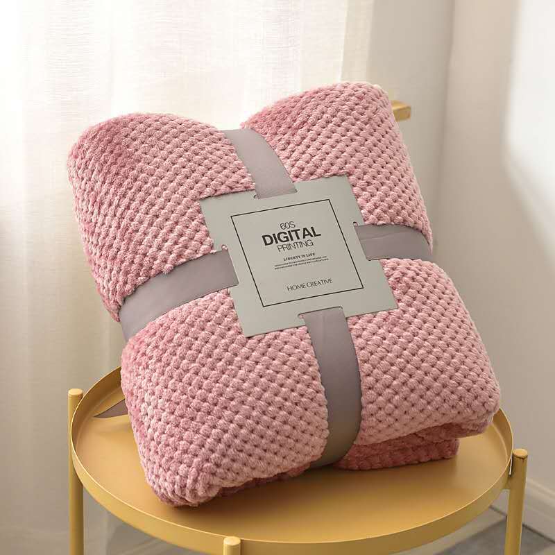 Nordic Throw Blanket For Bed Fluffy Plaid Blankets On The Sofa Solid Color Bedspreads Decorative King Size Coral Fleece Blankets