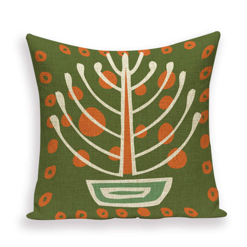 African Style Cushion Cover, African Style Pillow Case Linen Print Color Cloth for Sofa Throw Pillows
