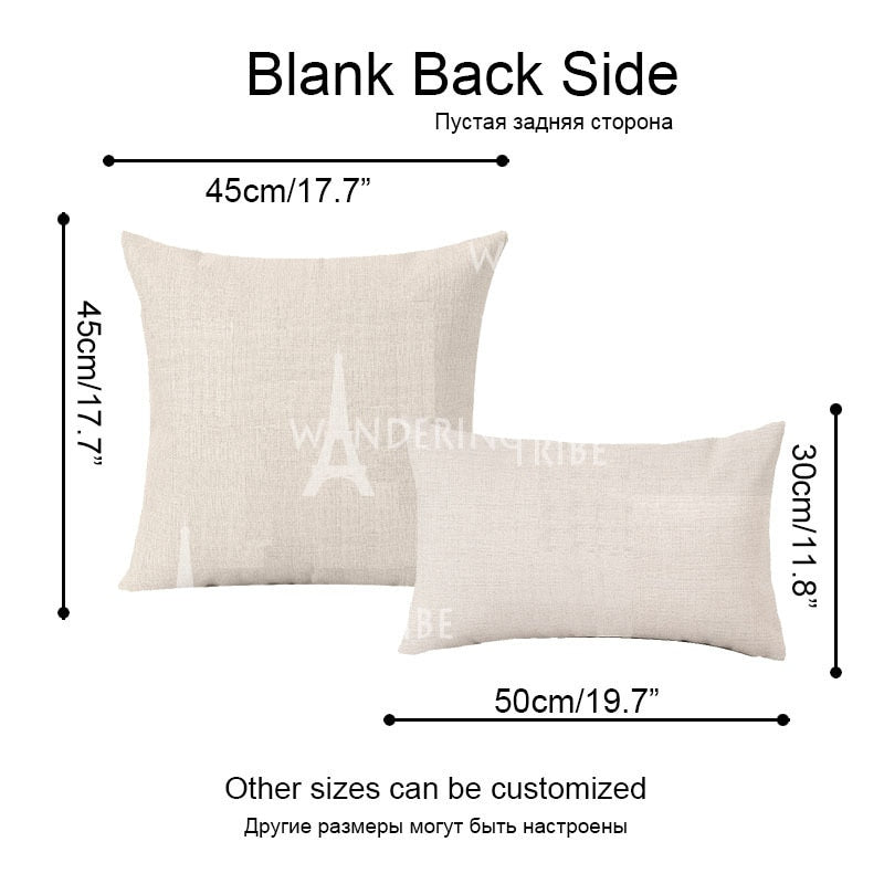 African Style Cushion Cover, African Style Pillow Case Linen Print Color Cloth for Sofa Throw Pillows