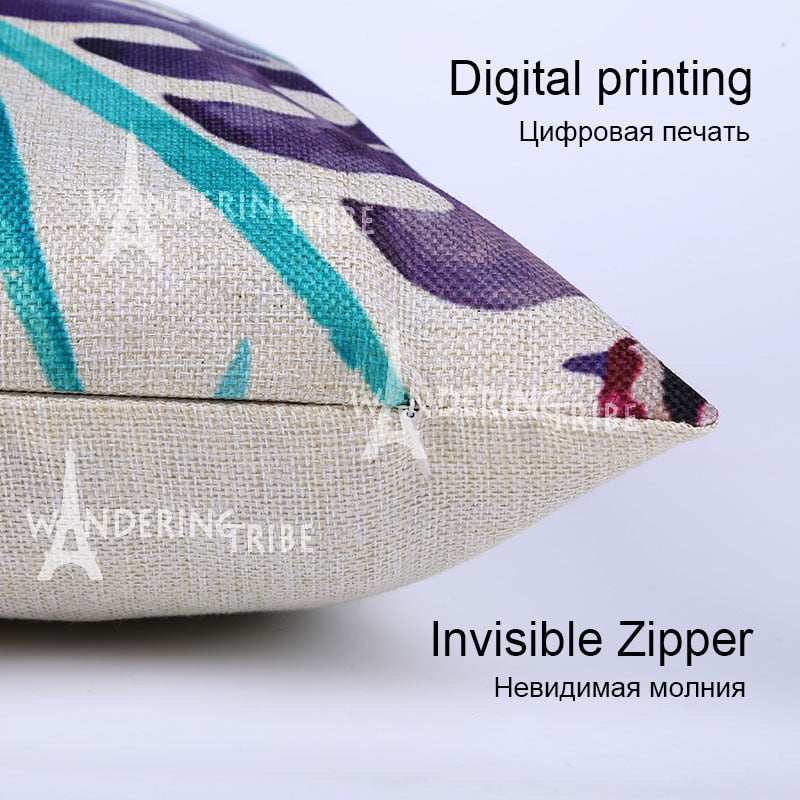 African Style Cushion Cover, African Style Pillow Case Linen Print Color Cloth for Sofa Throw Pillows