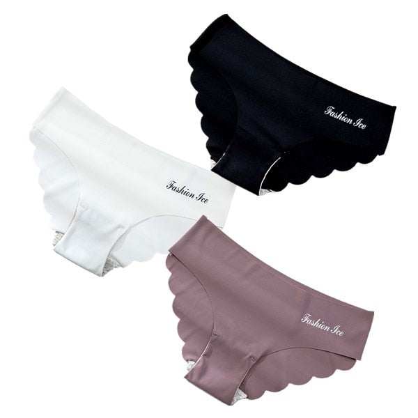 Panties Seamless Panty Set Solid Invisible Underwear Sexy Low Waist Briefs Underpants Lingerie 3 Pcs