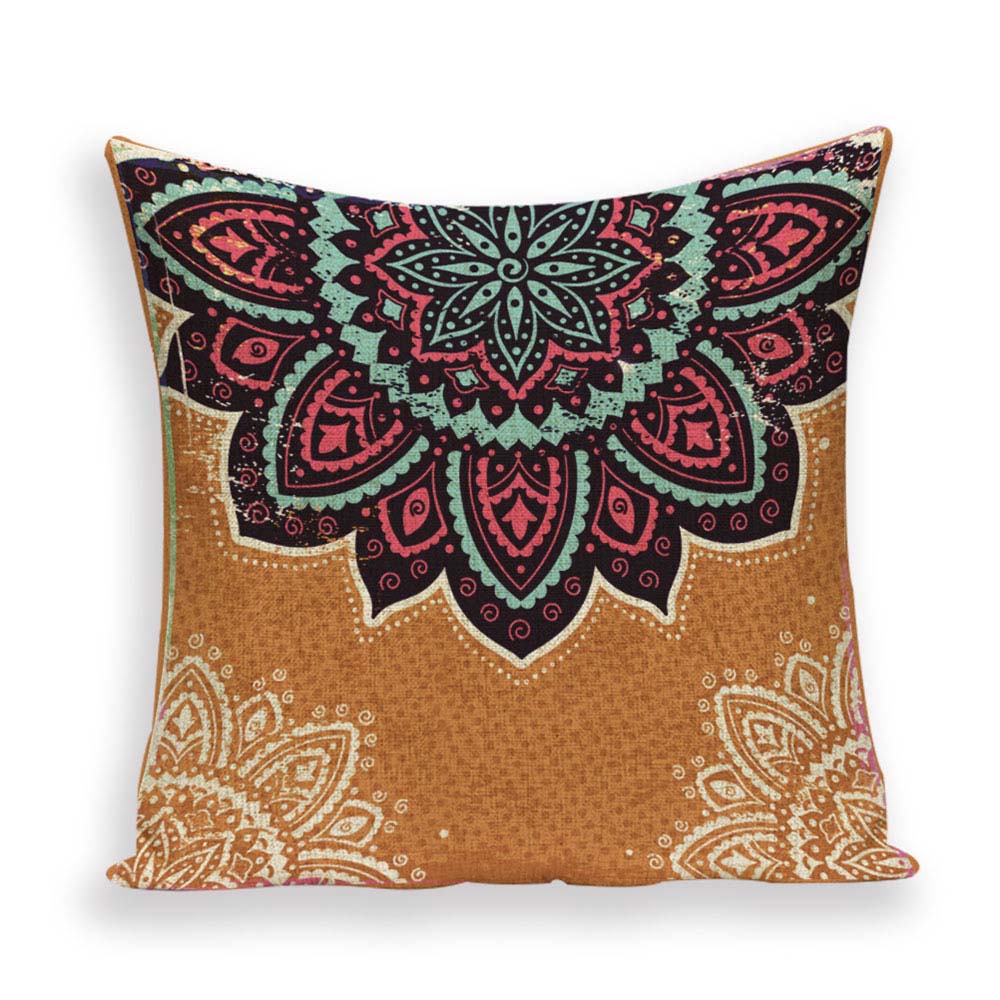 African Style Cushion Cover, African Style Pillow Case Linen Print Color Cloth for Sofa Throw Pillows
