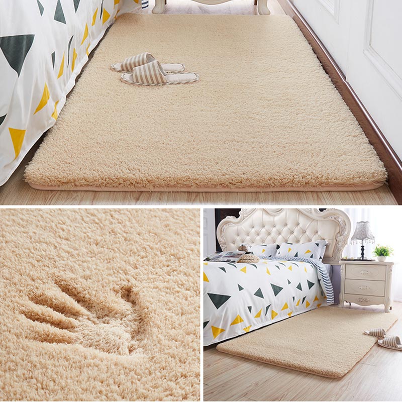 Nordic Fluffy Carpet For Bedroom Living Room Large Size Plush Anti-slip Soft Door Mat White pink Red Children Rugs For Room