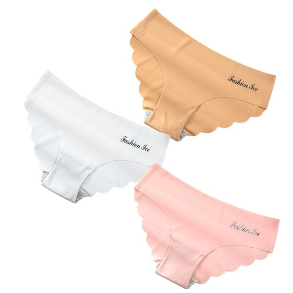 Panties Seamless Panty Set Solid Invisible Underwear Sexy Low Waist Briefs Underpants Lingerie 3 Pcs