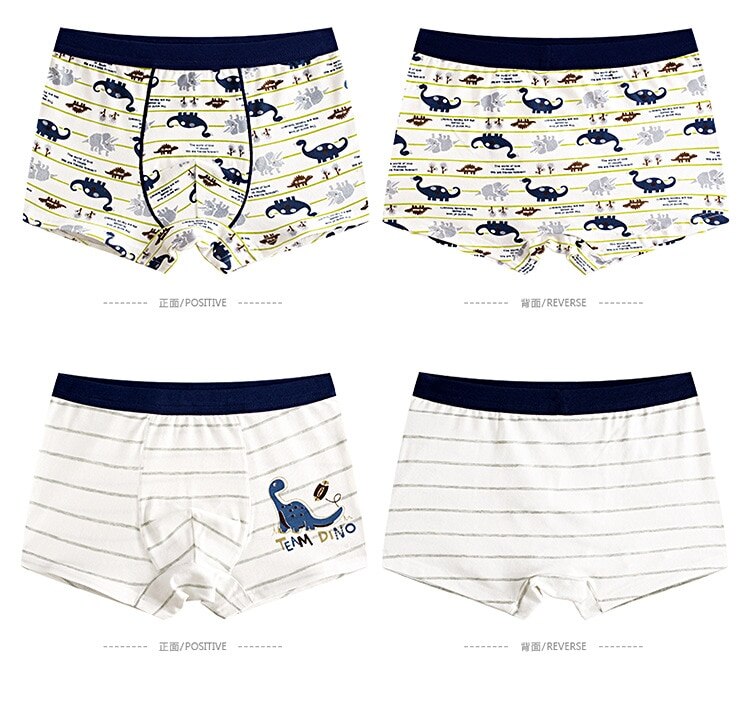 4pcs 100% Cotton Boys Underwear, Kids Quality Boxer Shorts 3-14 Years Old
