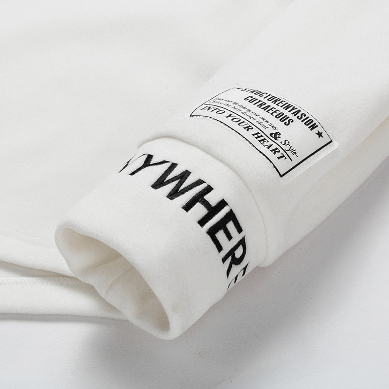 Cashmere T-Shirts Long Sleeve Embroidery Letter T Shirt Turtleneck Streetwear Casual T-shirts Fashion Tee