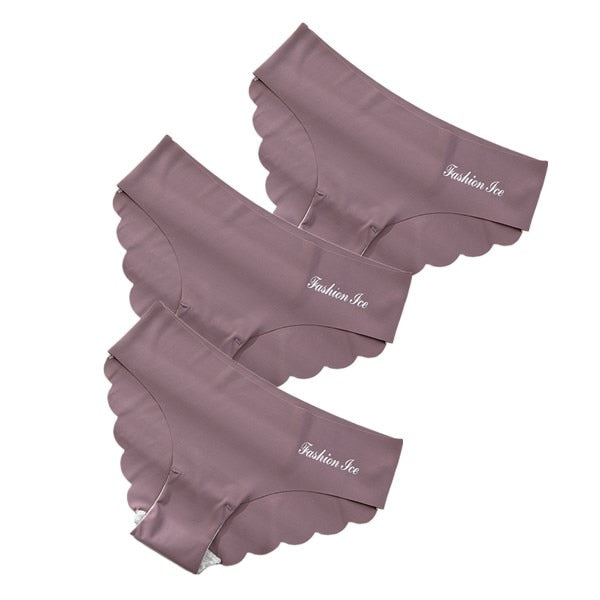 Panties Seamless Panty Set Solid Invisible Underwear Sexy Low Waist Briefs Underpants Lingerie 3 Pcs