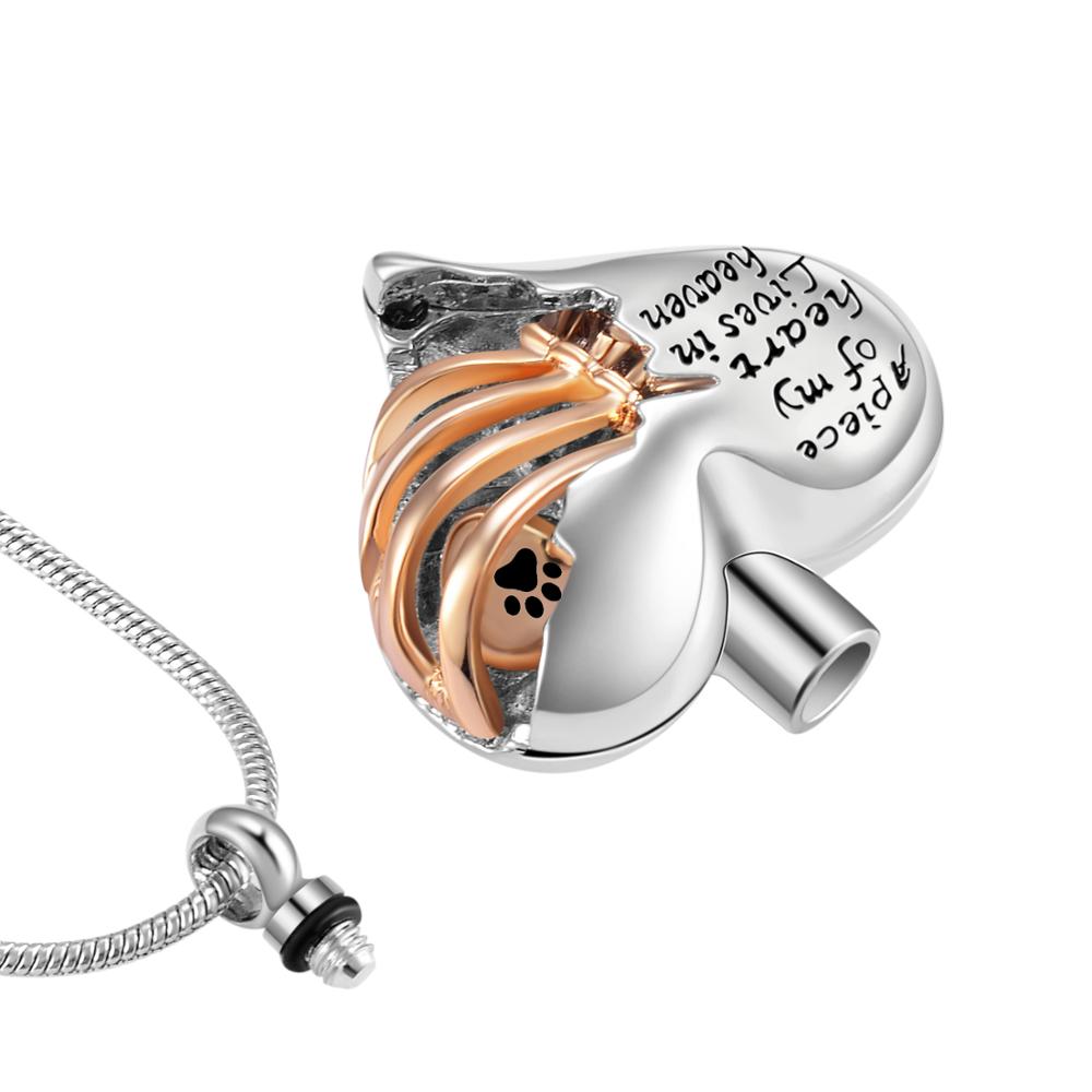 Locket A piece of my heart lives in Heaven, Two Tone Locket Heart necklace jewelry keepsake pendant