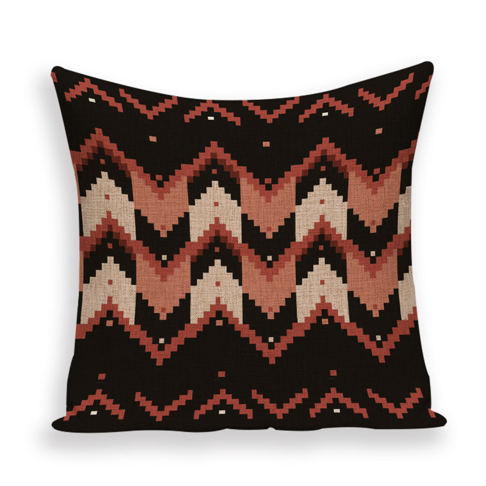 African Style Cushion Cover, African Style Pillow Case Linen Print Color Cloth for Sofa Throw Pillows