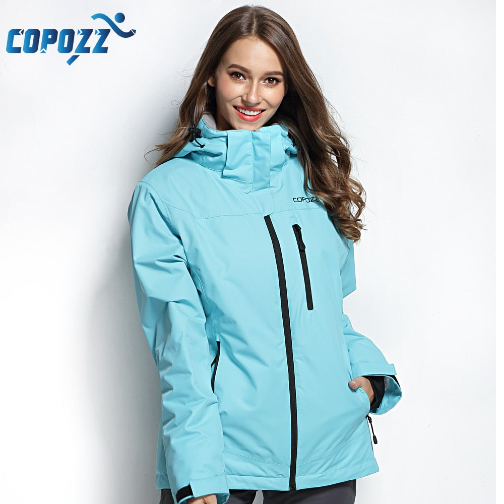 COPOZZ Ski Jacket Snowboard Jacket Ski Coat Winter Outdoor Warm Waterproof Windproof Breathable Clothes Hooded