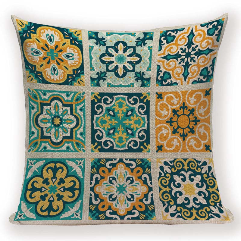 Boho Retro Pillow Case Abstract Geometric Decoration Throw Pillows Square Cushion Cover Home Decoration Bed Sofa Cushions Cover