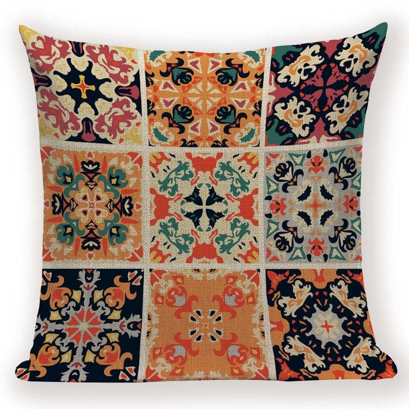 Boho Retro Pillow Case Abstract Geometric Decoration Throw Pillows Square Cushion Cover Home Decoration Bed Sofa Cushions Cover