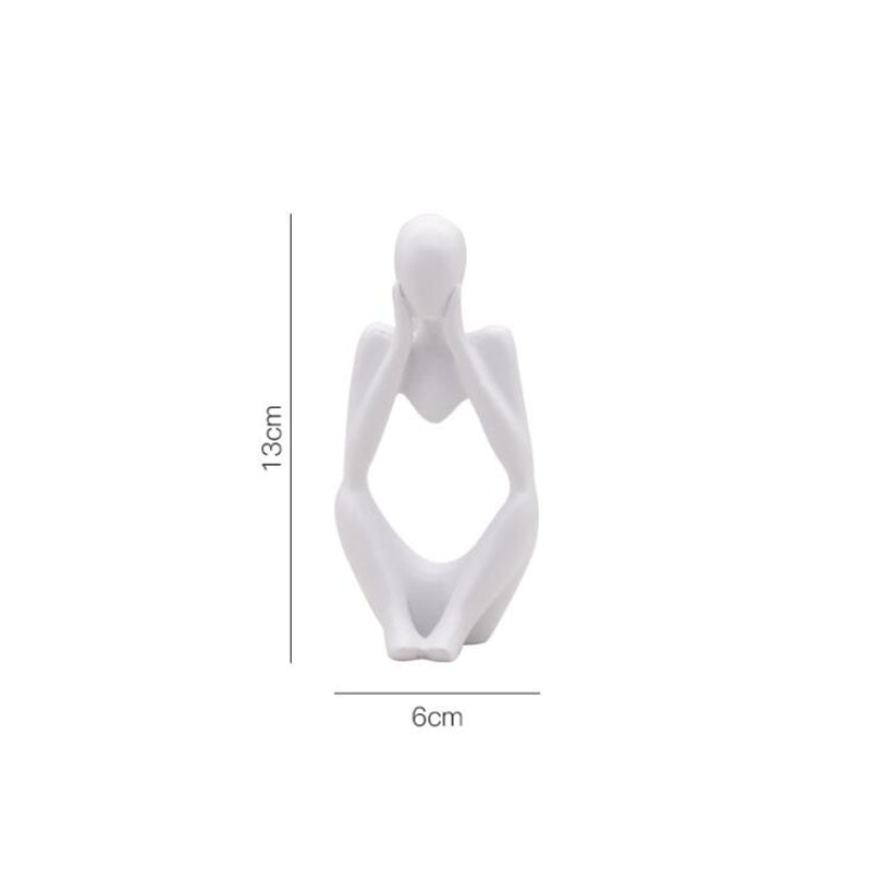 Home Decoration Resin Sculpture Thinker Abstract Statue Art European Style for Home Decor Modern Office Shelf Desktop