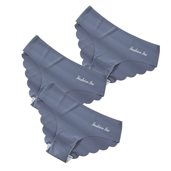 Panties Seamless Panty Set Solid Invisible Underwear Sexy Low Waist Briefs Underpants Lingerie 3 Pcs