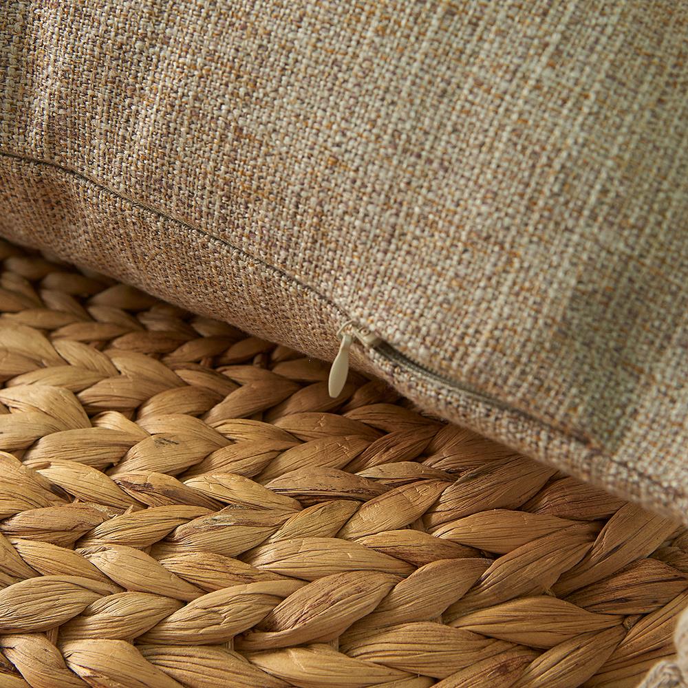 Home Decorative Pure Color Cotton Hemp Tassel Pillow Cover For Home Simple Art Style Square Pillow Cushion Cover
