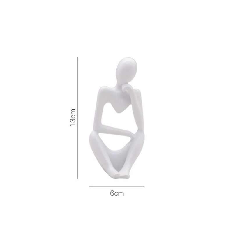 Home Decoration Resin Sculpture Thinker Abstract Statue Art European Style for Home Decor Modern Office Shelf Desktop