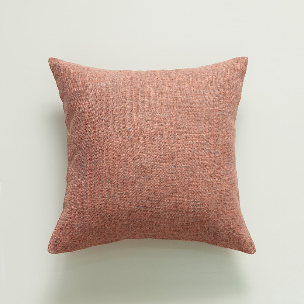 Home Decorative Pure Color Cotton Hemp Tassel Pillow Cover For Home Simple Art Style Square Pillow Cushion Cover