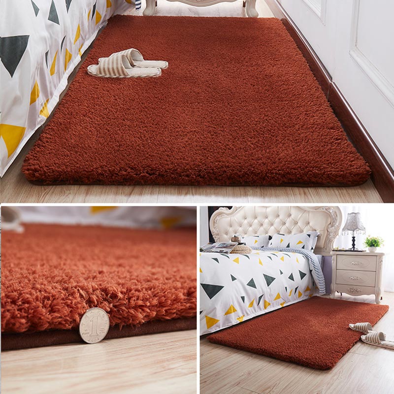Nordic Fluffy Carpet For Bedroom Living Room Large Size Plush Anti-slip Soft Door Mat White pink Red Children Rugs For Room
