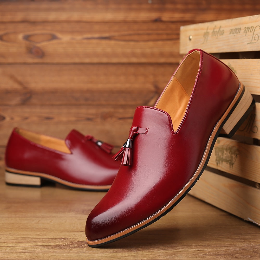 British Style Dress Shoes Leather Wedding Shoes Flats Leather Oxfords Shoes