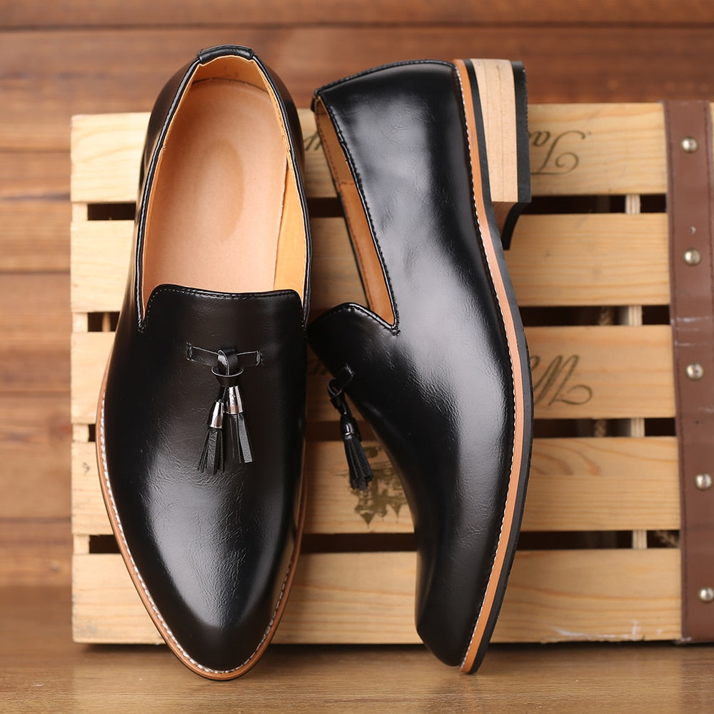 British Style Dress Shoes Leather Wedding Shoes Flats Leather Oxfords Shoes