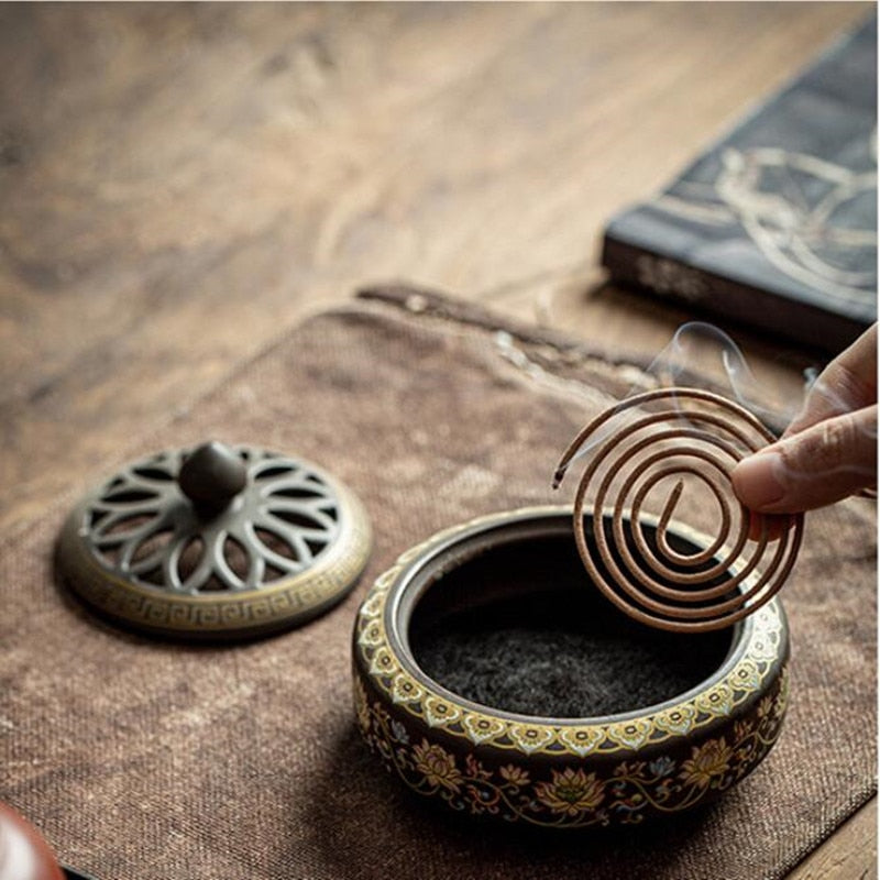 Ceramic Incense Burner Holder Coil Cones Stick Incense Home Decor Tearoom Yoga Room Desktop Ornaments 8 Styles