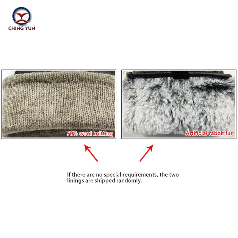 New Gloves Genuine Leather Winter Warm Fluff Woman Soft Female Rabbit Fur Lining Riveted Clasp High-quality Mittens