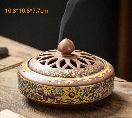 Ceramic Incense Burner Holder Coil Cones Stick Incense Home Decor Tearoom Yoga Room Desktop Ornaments 8 Styles