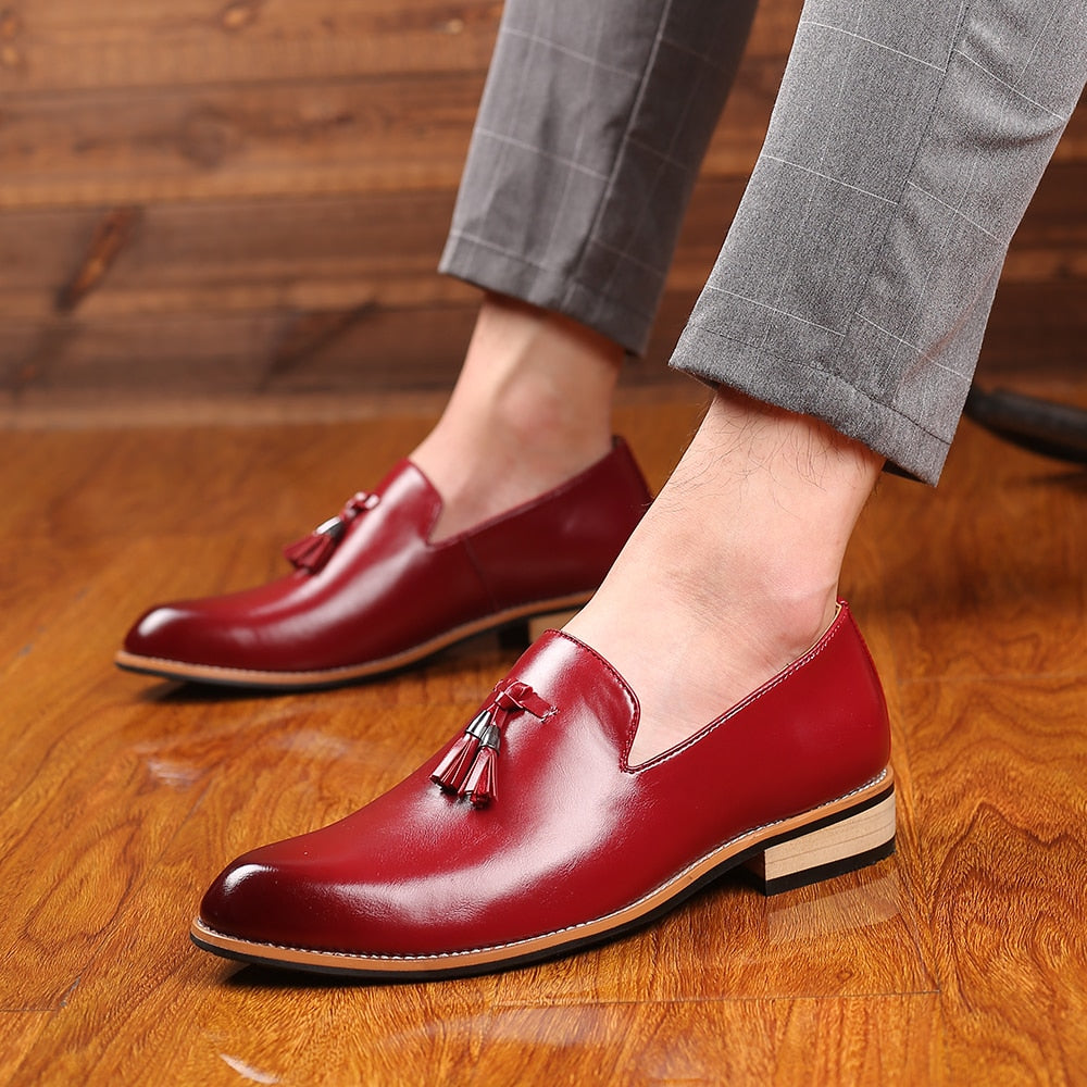 British Style Dress Shoes Leather Wedding Shoes Flats Leather Oxfords Shoes