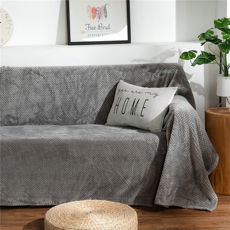 Nordic Throw Blanket For Bed Fluffy Plaid Blankets On The Sofa Solid Color Bedspreads Decorative King Size Coral Fleece Blankets