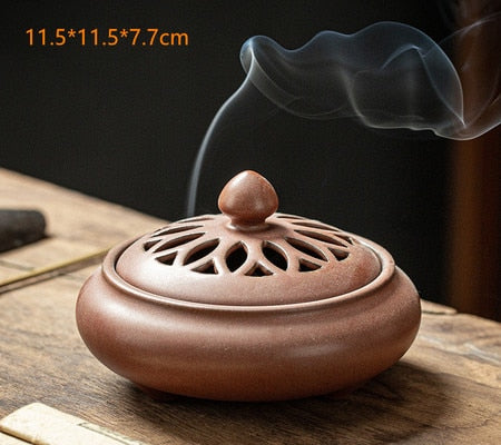 Ceramic Incense Burner Holder Coil Cones Stick Incense Home Decor Tearoom Yoga Room Desktop Ornaments 8 Styles