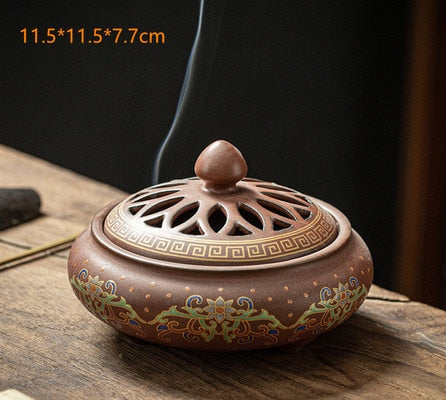 Ceramic Incense Burner Holder Coil Cones Stick Incense Home Decor Tearoom Yoga Room Desktop Ornaments 8 Styles