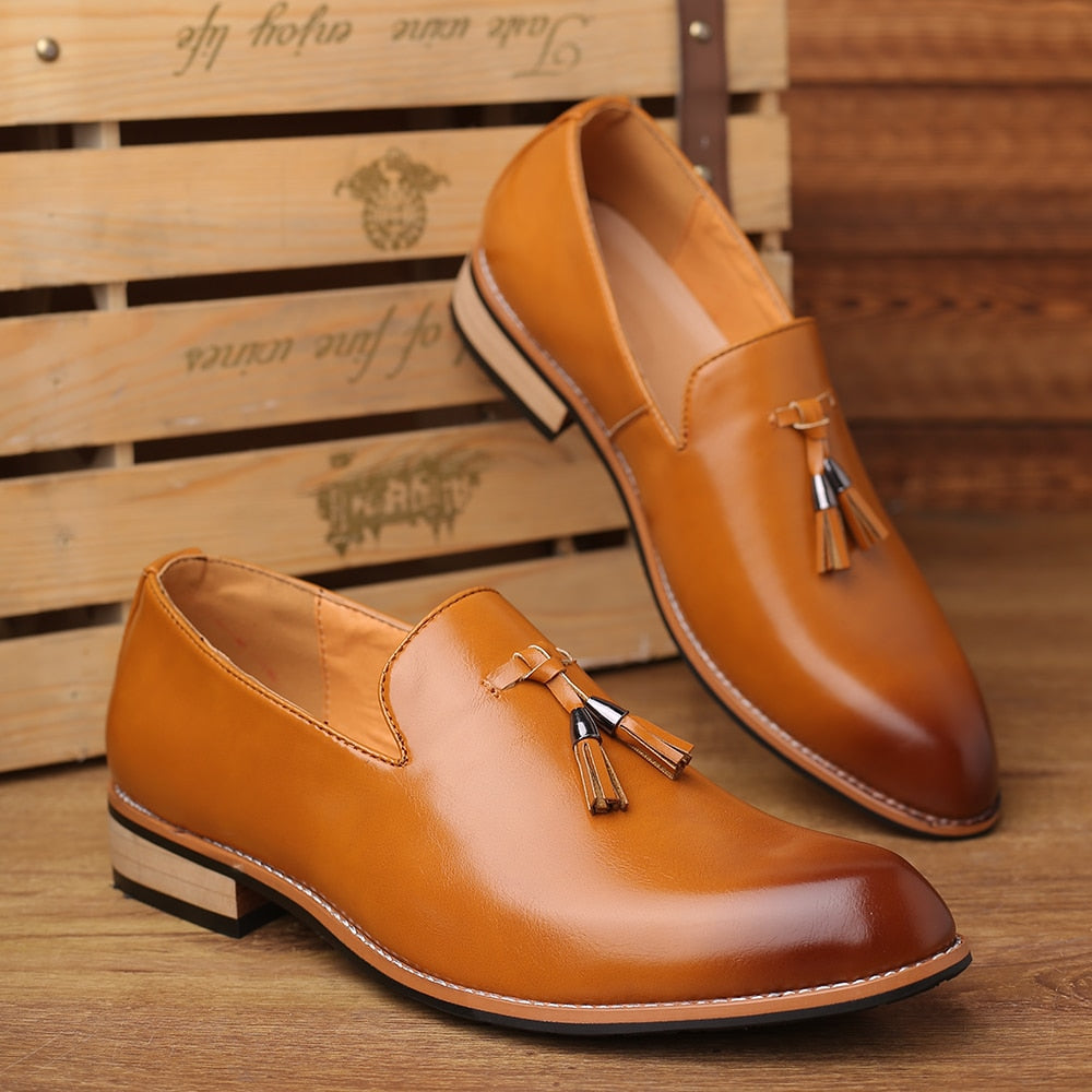 British Style Dress Shoes Leather Wedding Shoes Flats Leather Oxfords Shoes